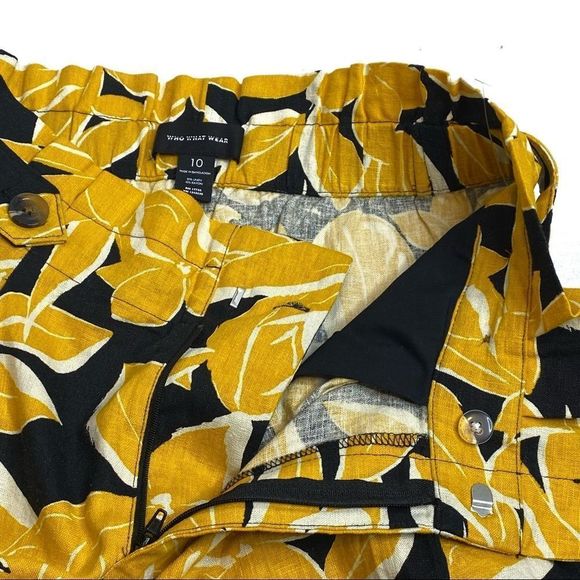 Who What Wear NWOT floral paperbag waist linen blend shorts size 10 - Picture 10 of 16